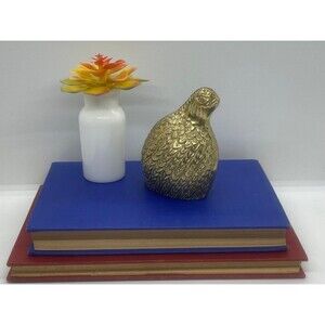 Vintage Brass Quail Figurine, Partridge Figurine, Mid Century Decor, Brass Bird